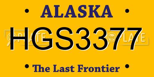 HGS3377 Alaska License Plate