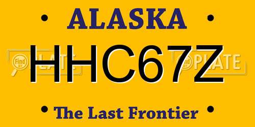 HHC67Z Alaska License Plate