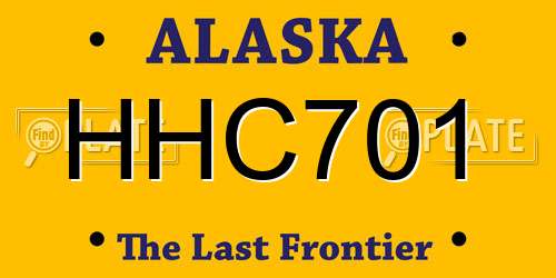 HHC701 Alaska License Plate