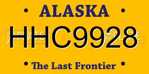 HHC9928 Alaska License Plate