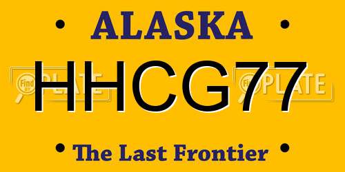 HHCG77 Alaska License Plate