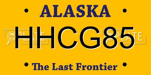 HHCG85 Alaska License Plate