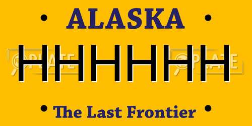 HHHHHH Alaska License Plate