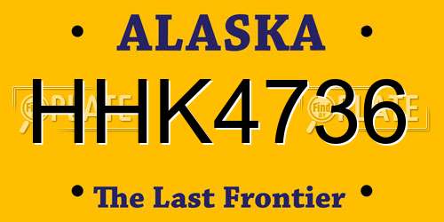 HHK4736 Alaska License Plate