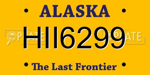 HII6299 Alaska License Plate