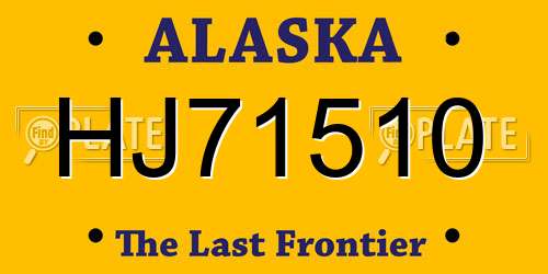 HJ71510 Alaska License Plate