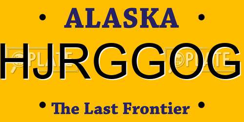 HJRGGOG Alaska License Plate