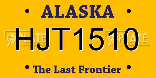 HJT1510 Alaska License Plate