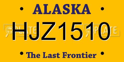 HJZ1510 Alaska License Plate