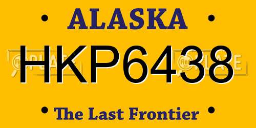 HKP6438 Alaska License Plate