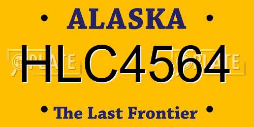 HLC4564 Alaska License Plate