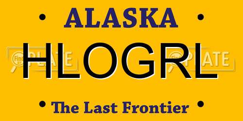 HLOGRL Alaska License Plate