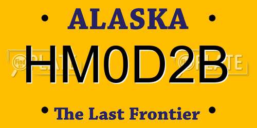 HM0D2B Alaska License Plate