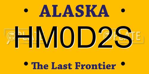 HM0D2S Alaska License Plate
