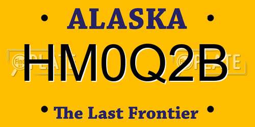 HM0Q2B Alaska License Plate