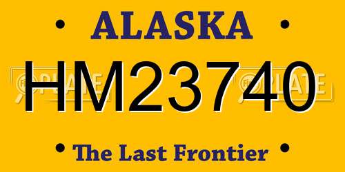 HM23740 Alaska License Plate