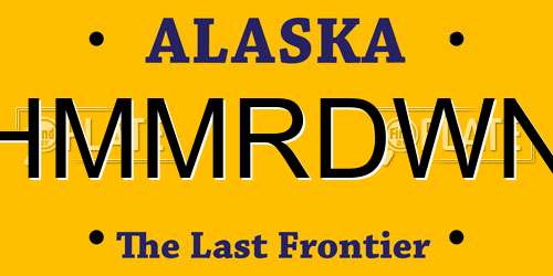 HMMRDWN Alaska License Plate