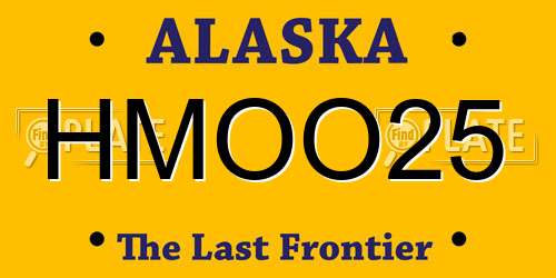 HMOO25 Alaska License Plate