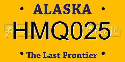 HMQ025 Alaska License Plate