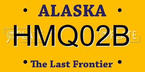 HMQ02B Alaska License Plate