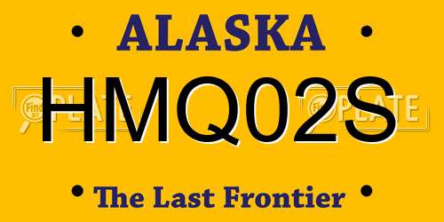 HMQ02S Alaska License Plate
