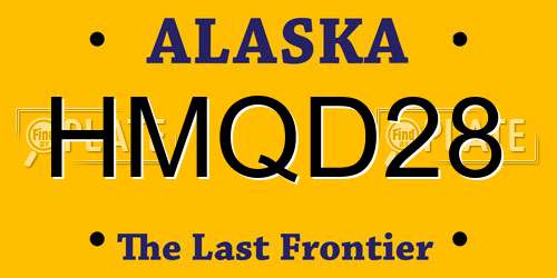 HMQD28 Alaska License Plate