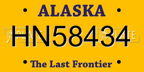 HN58434 Alaska License Plate