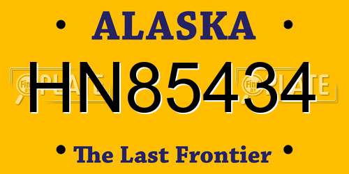 HN85434 Alaska License Plate
