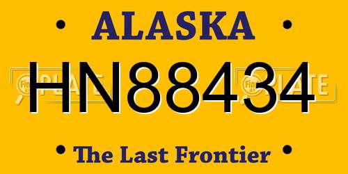 HN88434 Alaska License Plate