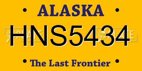 HNS5434 Alaska License Plate