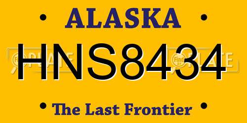 HNS8434 Alaska License Plate