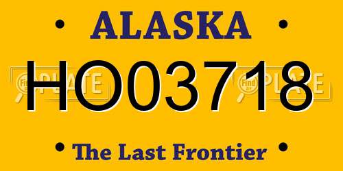 HO03718 Alaska License Plate