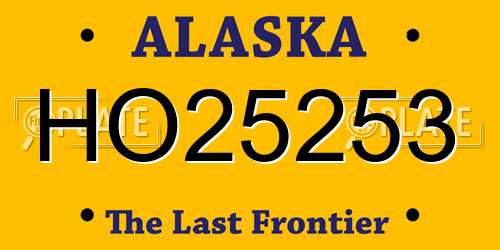 HO25253 Alaska License Plate