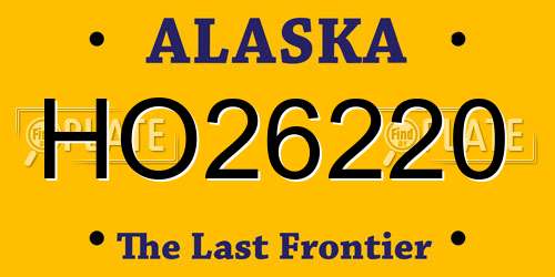 HO26220 Alaska License Plate