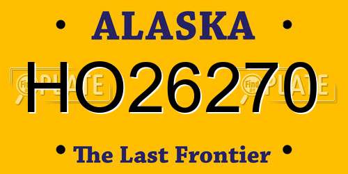 HO26270 Alaska License Plate