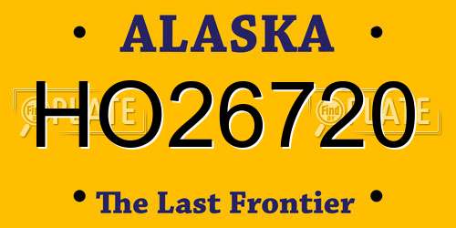 HO26720 Alaska License Plate