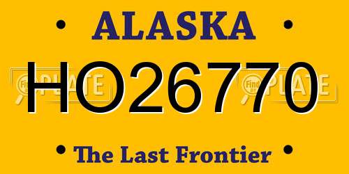 HO26770 Alaska License Plate