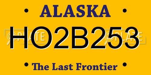 HO2B253 Alaska License Plate