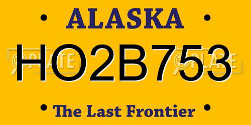 HO2B753 Alaska License Plate