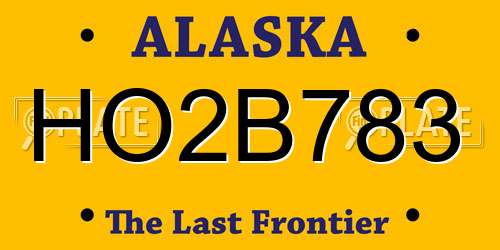 HO2B783 Alaska License Plate