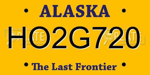 HO2G720 Alaska License Plate