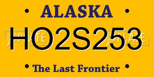 HO2S253 Alaska License Plate
