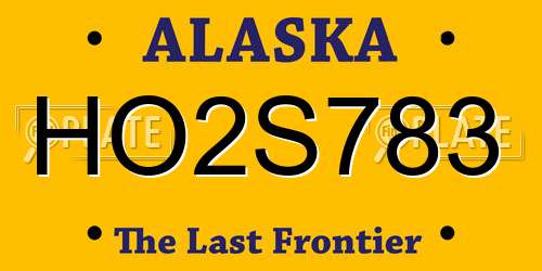 HO2S783 Alaska License Plate