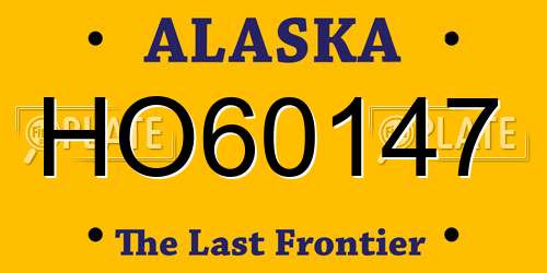 HO60147 Alaska License Plate