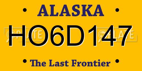 HO6D147 Alaska License Plate