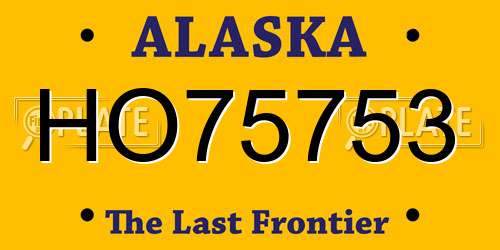 HO75753 Alaska License Plate