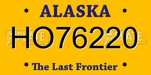 HO76220 Alaska License Plate