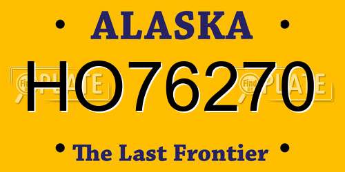 HO76270 Alaska License Plate