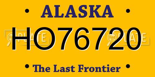 HO76720 Alaska License Plate