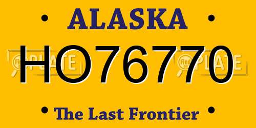 HO76770 Alaska License Plate
